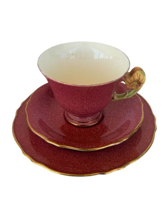 Royal Winton Other - Vintage Royal Winton Grimwades Pink Mottled Petunia Teacup Saucer Plate Trio Set